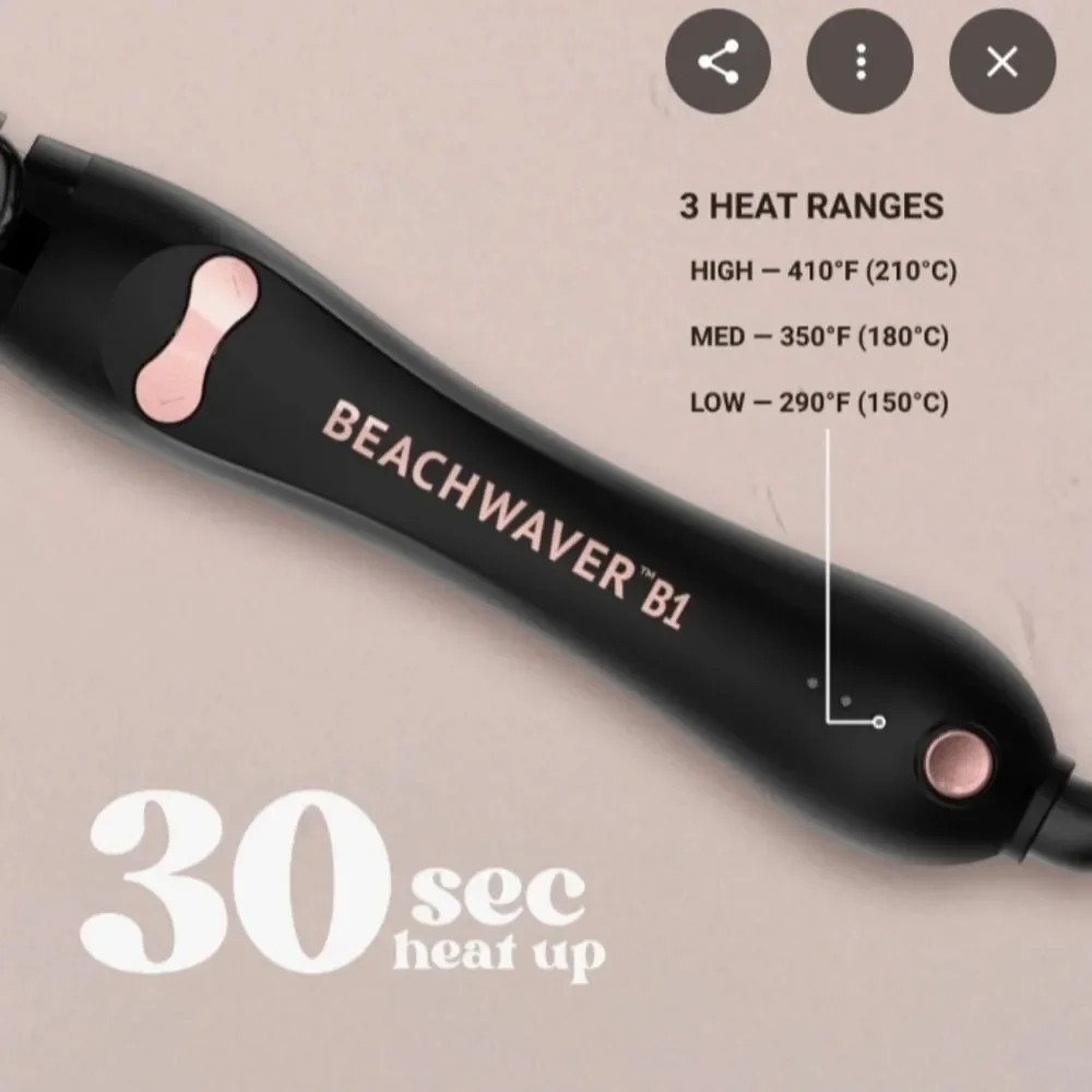 New Beachwaver B1 Hair Rotating Curling Iron Styling Tool Midnight Rose